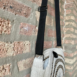 Handmade Rope Crossbody Purse | Black Accents |  Coiled Rope Handbag