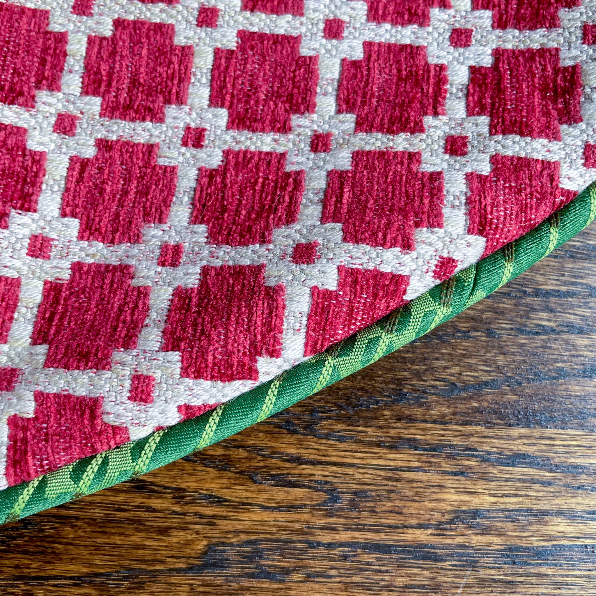 30" Red, White and Green Christmas Tree Skirt | Reversible