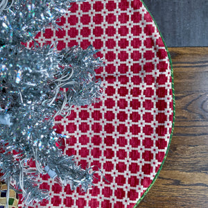 30" Red, White and Green Christmas Tree Skirt | Reversible