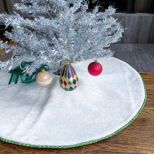 30" Red, White and Green Christmas Tree Skirt | Reversible